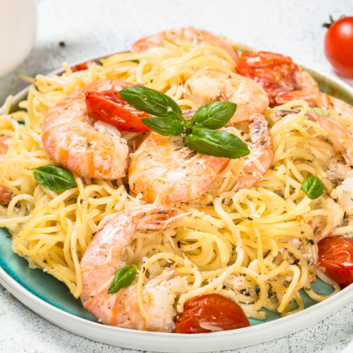 Receita de macarrão com camarão